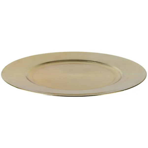 Weihnachtsdeko Teller goldfarben rund Ø 33 cm - Kunststoff