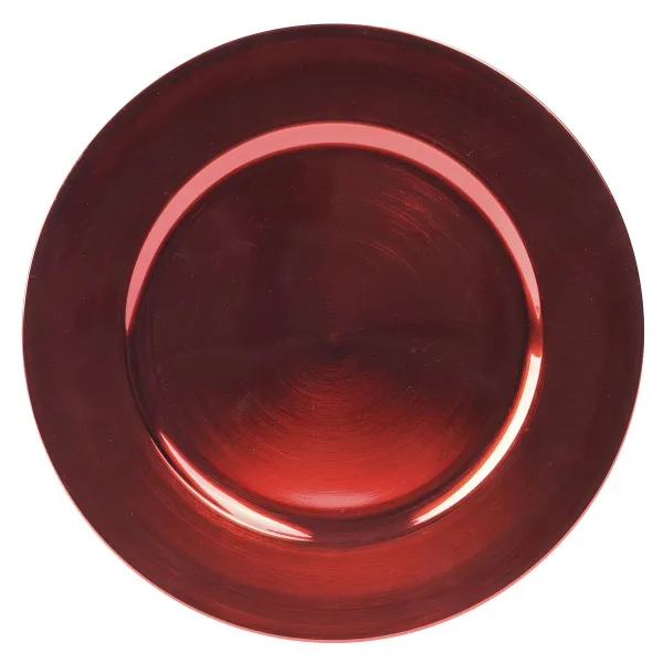 Weihnachtsdeko Teller rot rund Ø 33 cm - Kunststoff Weihnachtsdeko Teller rot rund Ø 33 cm - Kunststoff