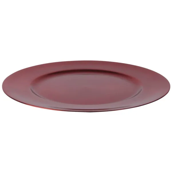 Weihnachtsdeko Teller rot rund Ø 33 cm - Kunststoff