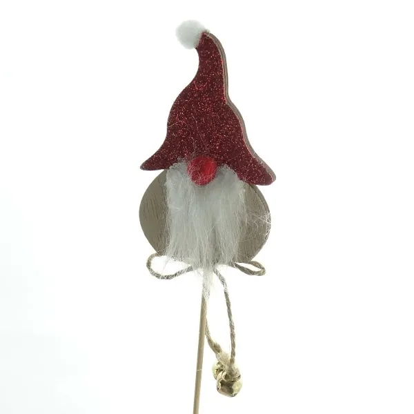Weihnachtsdeko Wichtel Rot mit Glöckchen & Glitterhut 8 cm - Holzstecker Weihnachtsdeko Wichtel Rot mit Glöckchen & Glitterhut 8 cm - Holzstecker