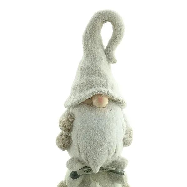 Weihnachtsdeko Wichtel Weiß - Polyresin