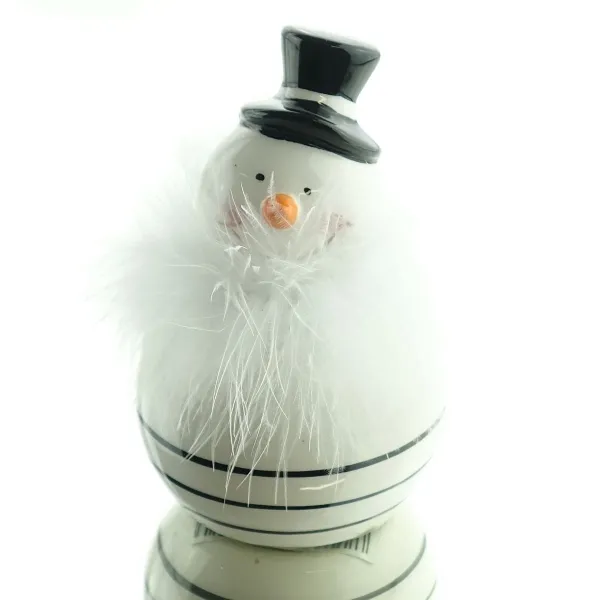 Weihnachtsfigur Schneemann Frosti Schwarz & Weiß Ø 8 cm x 12,5 cm - Keramik Weihnachtsfigur Schneemann Frosti Schwarz & Weiß Ø 8 cm x 12,5 cm - Keramik