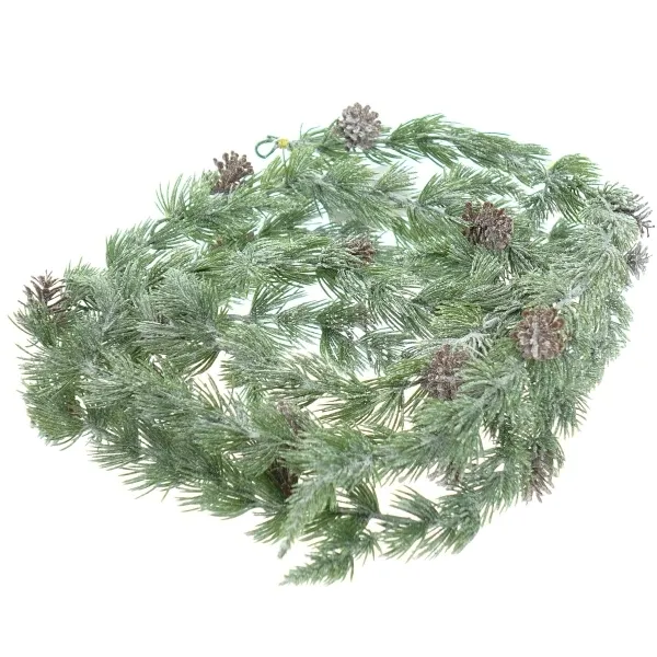 Weihnachtsgirlande Zeder gefrostet mit Zapfen 180 cm - Kunstpflanzen