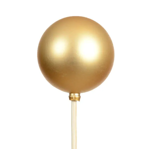 Weihnachtskugel Ø 6 cm auf 36 cm Stab Goldfarben matt - Polystyren