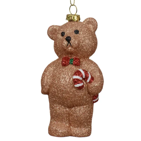 Weihnachtsanhänger Bär Pekanuss braun bruchfest 12,3 cm - Kunststoff