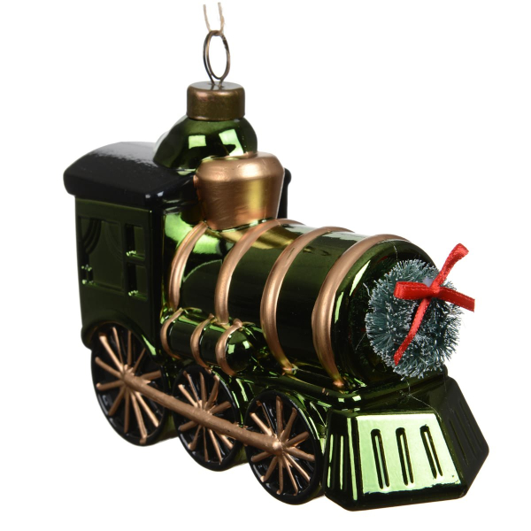Weihnachtskugel Eisenbahn Grün/Kupferfarben - Kunststoff