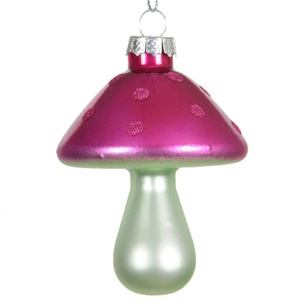 Mostalgie Weihnachtsanhänger Pilz Pink Ø 6,5 cm - Glas