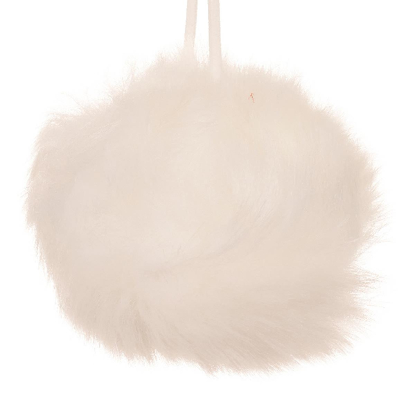 Weihnachtskugel Plüschkugel Weiß Ø 8 cm - Polyester