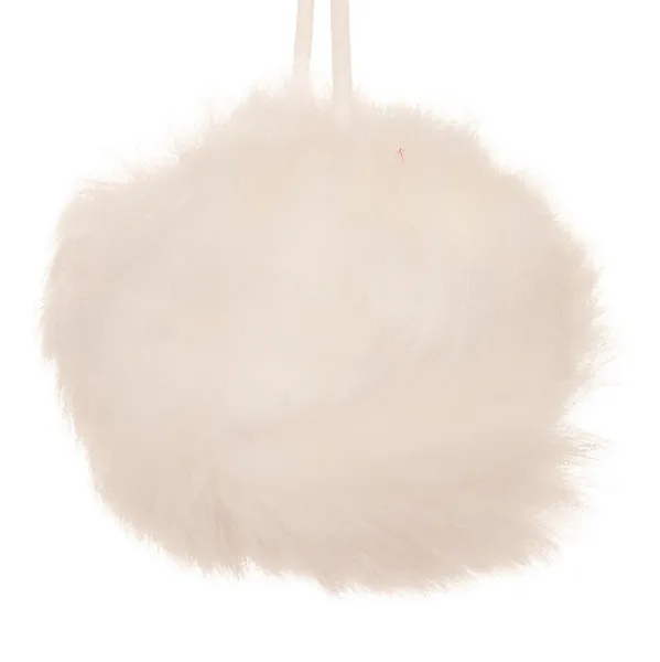 Weihnachtskugel Plüschkugel Weiß Ø 8 cm - Polyester Weihnachtskugel Plüschkugel Weiß Ø 8 cm - Polyester