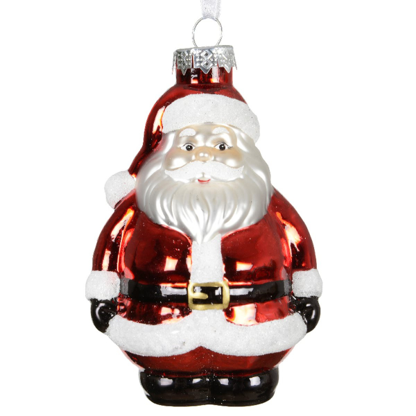 Nostalgie Weihnachtsanhänger Weihnachtsmann 11,6 cm - Glas