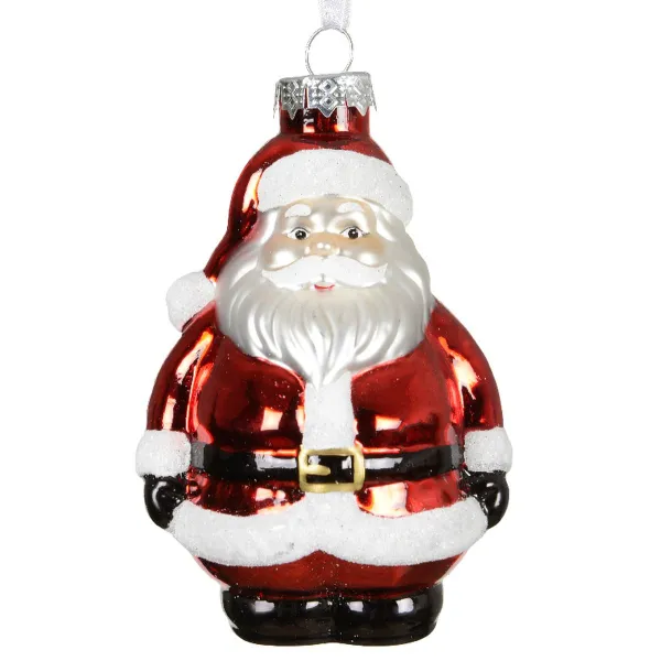 Nostalgie Weihnachtsanhänger Weihnachtsmann 11,6 cm - Glas