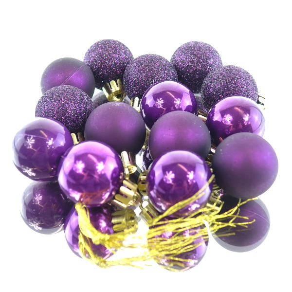 Weihnachtskugeln Feige bruchfest Ø 3 cm aus Kunststoff - 14er Set