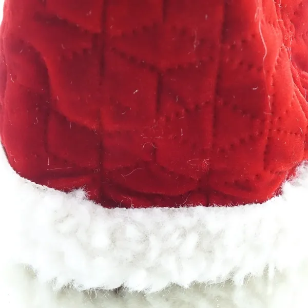 Weihnachtsmütze Rot & Weiß Ø 6 cm - gesteppter Stoff