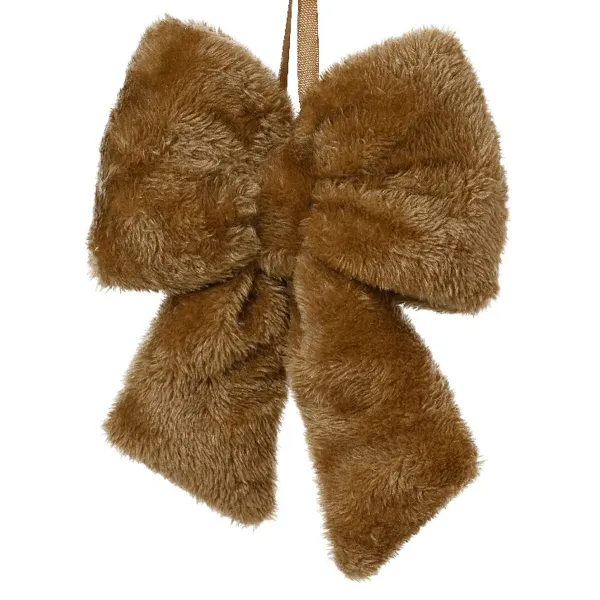 Weihnachtsschleife Braun 10 x 35 x 40 cm - Kunstfell