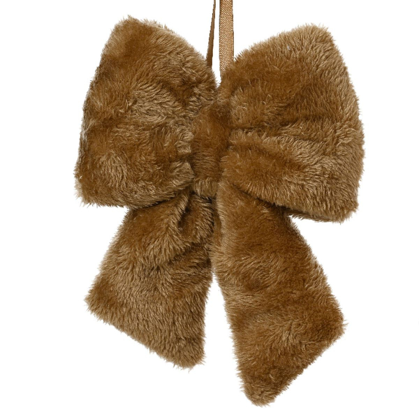 Weihnachtsschleife Braun 30 x 21 x 7 cm - Kunstfell