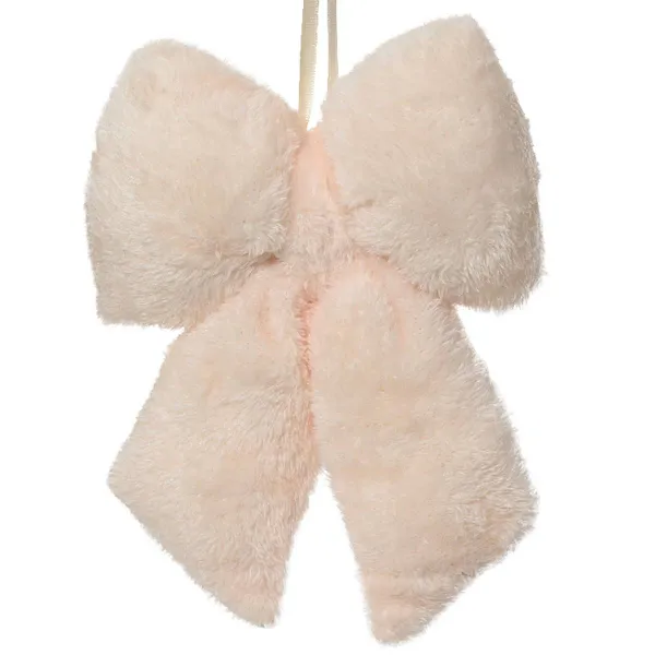 Weihnachtsschleife Creme 4 x 11 x 14 cm - Kunstfell