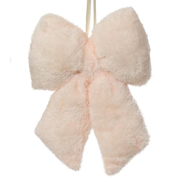 Weihnachtsschleife Creme 30 x 21 x 7 cm - Kunstfell