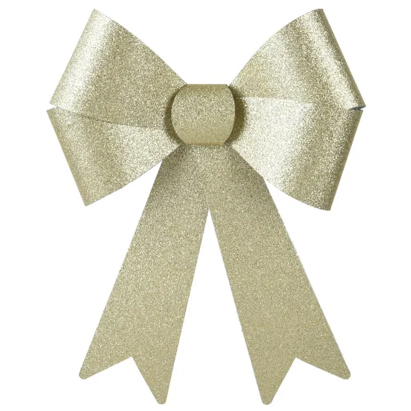 Weihnachtsschleife goldglänzend Höhe 29 cm Breite 21 cm - Kunststoff