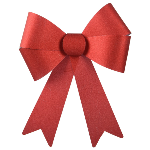 Weihnachtsschleife rotglänzend Höhe 50 cm Breite 38 cm - Kunststoff