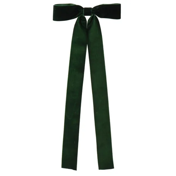 Weihnachtsschleifen mit Clip Tannengrün 3er Bundle - Polyester & Samt