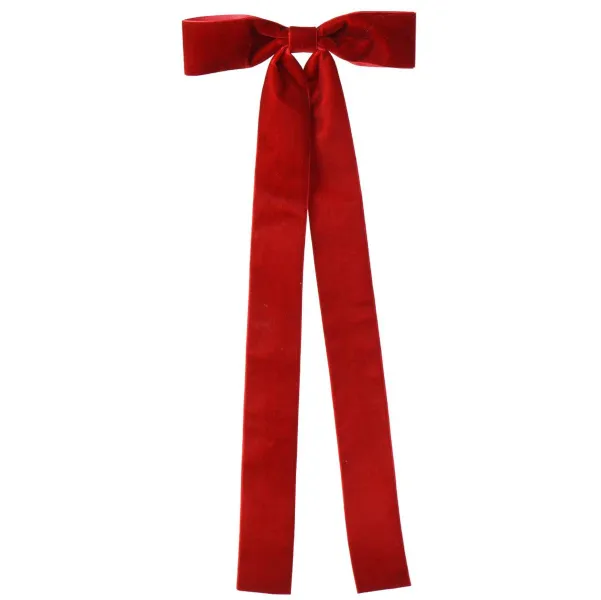 Weihnachtsschleifen mit Clip Weihnachtsrot 3er Bundle - Polyester & Samt