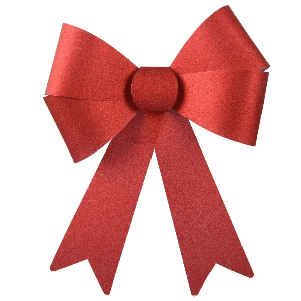 Weihnachtsschleifen rotglänzend Höhe 17 cm Breite 15 cm 2er Set - Kunststoff