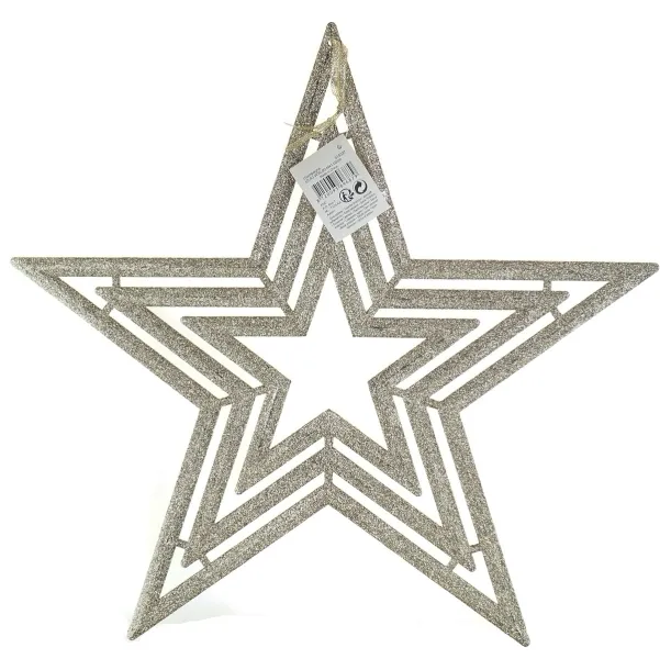 Weihnachtsstern 3-fach Champagnerfarben Ø 39 cm - Kunststoff