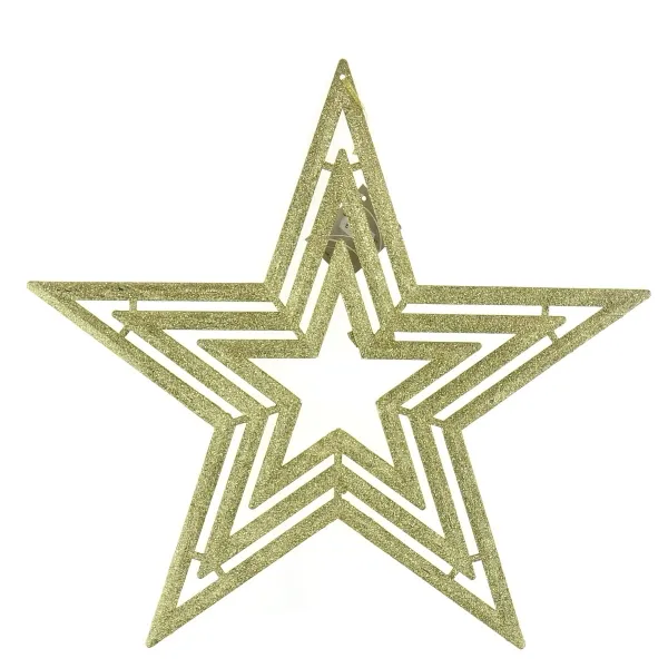 Weihnachtsstern 3-fach Goldfarben Ø 39 cm - Kunststoff