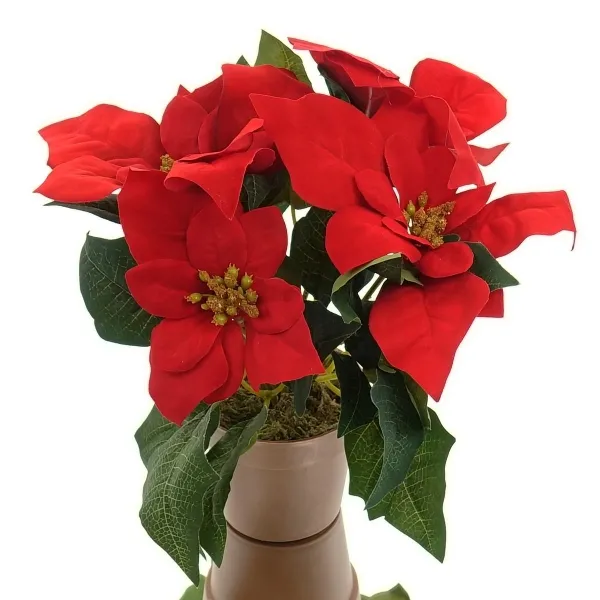 Weihnachtsstern Rot im braunen Topf Ø 30 - Kunstblumen Weihnachtsstern Rot im braunen Topf Ø 30 - Kunstblumen