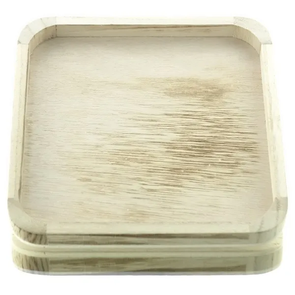 GASPER Teller Natur quadratisch 24,5 cm aus Paulownia Holz GASPER Teller Natur quadratisch 24,5 cm aus Paulownia Holz