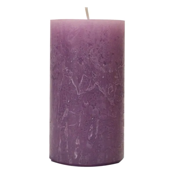 Wenzel Safe Candle Rustic Stumpenkerze Fliederlila Ø 70 mm, Höhe 110 mm - Wachs