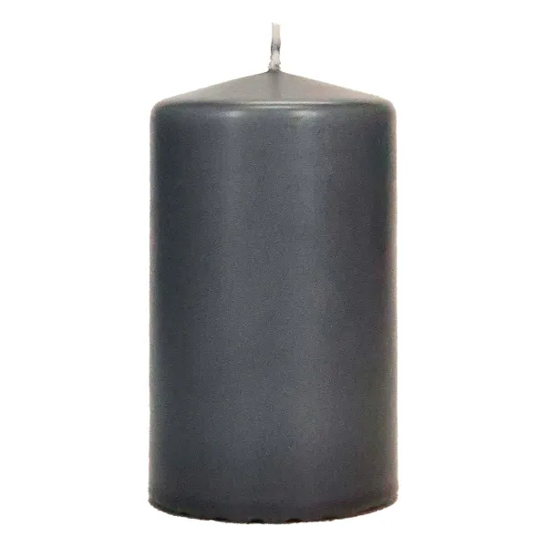 Wenzel Safe Candle® Stumpenkerze Anthrazit Ø 70 mm, Höhe 80 mm - Wachs