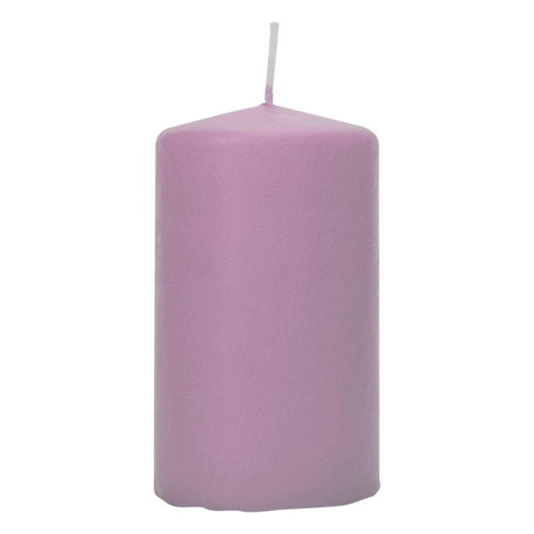 Wenzel Safe Candle® Stumpenkerze Fliederlila Ø 70 mm, Höhe 130 mm - Wachs