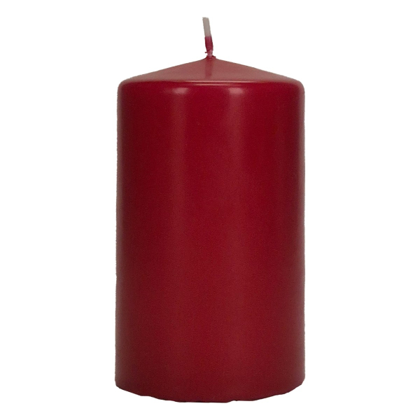 Wenzel Safe Candle® Stumpenkerze Kaminrot Ø 80 mm, Höhe 100 mm - Wachs
