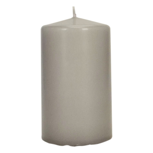 Wenzel Safe Candle® Stumpenkerze Silbergrau Ø 70 mm, Höhe 130 mm - Wachs