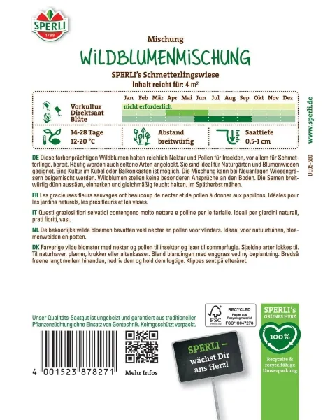 Wildblumenmischung SPERLIs Schmetterlingswiese - Blumensamen