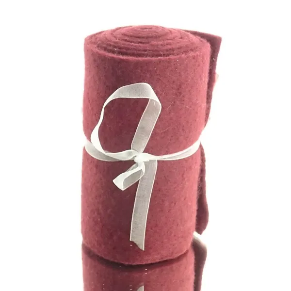 Wollfilzstreifen Bordeaux rot aufgerollt 15 x 200 cm