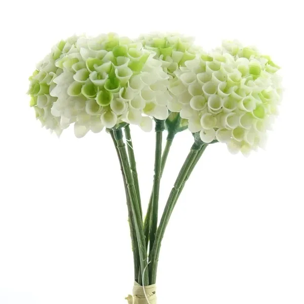 Zwergdahlien Weiß mit Farbverlauf Ø 4,8 cm im 7er Bund - Kunstblumen