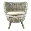 VAN DER LEEDEN Balkon & Garten Rattansessel Jakarta Grau Ø ca. 80 cm