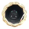 VAN DER LEEDEN DRYPOT® Rattan Pflanzkübel Grau auf Rollen Ø 58 cm - Sylter Körbe