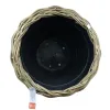 VAN DER LEEDEN DRYPOT® Rattan Pflanzkübel Grau auf Rollen Ø 83 cm - Sylter Körbe