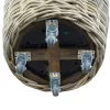VAN DER LEEDEN DRYPOT® Rattan Pflanzkübel Grau auf Rollen Ø 83 cm - Sylter Körbe