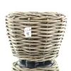 VAN DER LEEDEN DRYPOT® Rattan Pflanzkübel Grau Ø 47 cm - Sylter Körbe
