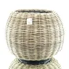 VAN DER LEEDEN DRYPOT® Rattan Tina Pflanzkübel Grau Ø 68 cm - Sylter Körbe