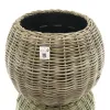 VAN DER LEEDEN DRYPOT® Rattan Tina Pflanzkübel Grau Ø 68 cm - Sylter Körbe