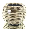 VAN DER LEEDEN DRYPOT® Rattan Tina Pflanzkübel Grau Ø 48 cm - Sylter Körbe