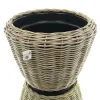 VAN DER LEEDEN DRYPOT® Rattan Pflanzgefäß Grau ca. Ø 65 cm - Sylter Körbe