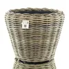 VAN DER LEEDEN DRYPOT® Rattan Pflanzgefäß Grau ca. Ø 55 cm - Sylter Körbe