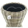 VAN DER LEEDEN DRYPOT® Rattan Pflanzgefäß Grau ca. Ø 55 cm - Sylter Körbe