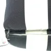 VAN DER LEEDEN Kissen Schwarz & Weiß gestreift 70 cm x 35 cm